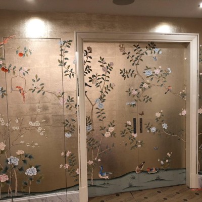 de Gournay wallpaper installed in Greenway Gardens, NW3