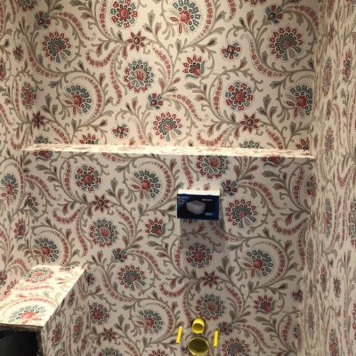 Nina Cambpell wallpaper installed in Manresa Road, Chelsea, London, SW3