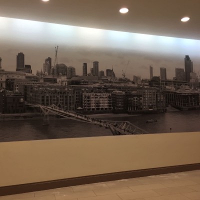 Installing Digital Print Mural, Strand, London